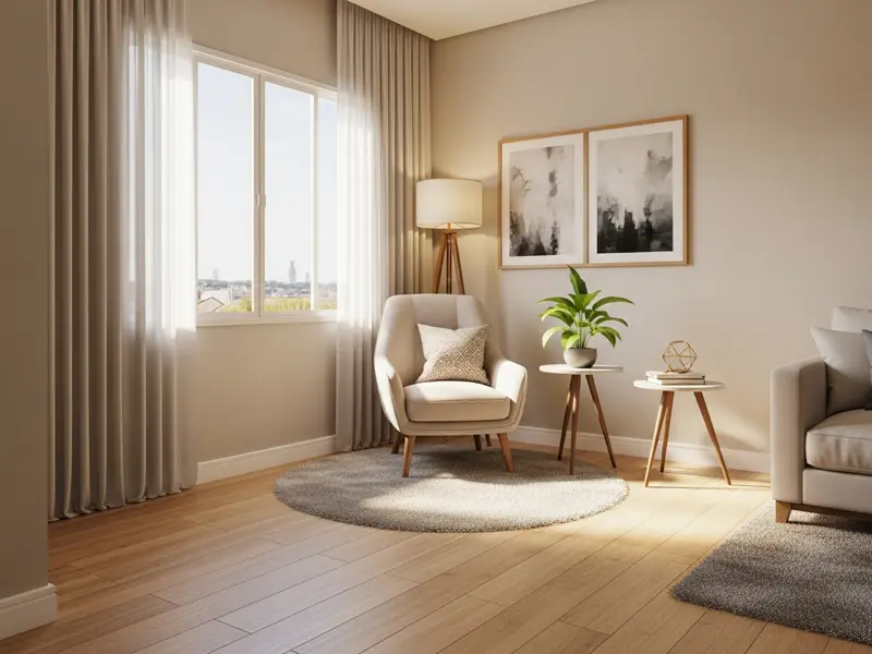 Fachada de casa com jardim pela manhã